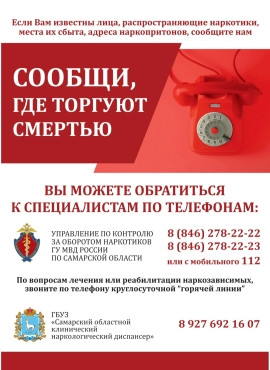 «Сообщи, где торгуют смертью»