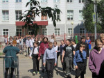 В школе прошла учебная эвакуация.